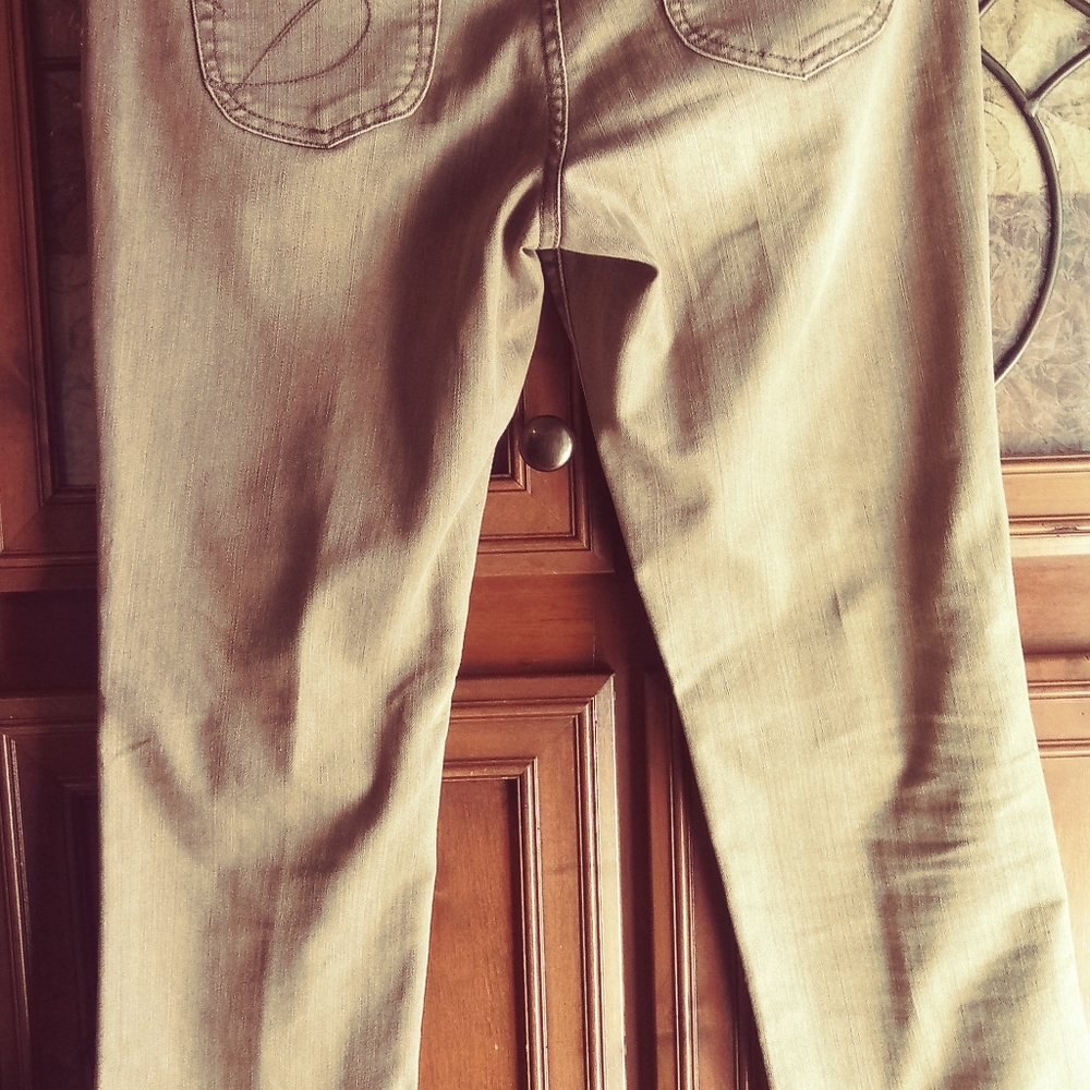 Chicos platinum jeans camel washed and brown washe